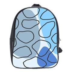 Boho Blue Deep Blue Artwork School Bag (XL)