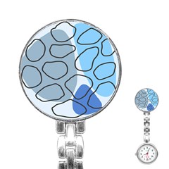 Boho Blue Deep Blue Artwork Stainless Steel Nurses Watch