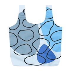 Boho Blue Deep Blue Artwork Full Print Recycle Bag (L)