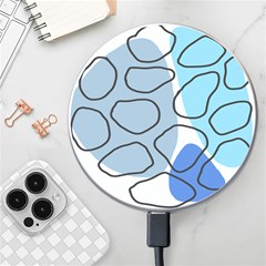 Boho Blue Deep Blue Artwork Wireless Fast Charger(White)