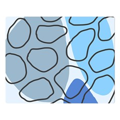 Boho Blue Deep Blue Artwork Premium Plush Fleece Blanket (Large)