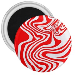 Red White Background Swirl Playful 3  Magnets by Cemarart