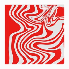 Red White Background Swirl Playful Medium Glasses Cloth by Cemarart