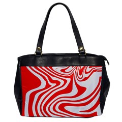 Red White Background Swirl Playful Oversize Office Handbag by Cemarart