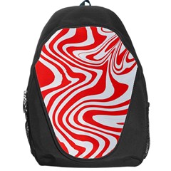 Red White Background Swirl Playful Backpack Bag by Cemarart