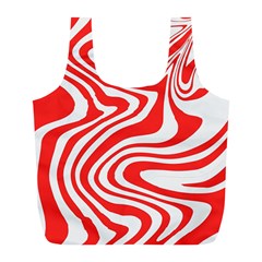 Red White Background Swirl Playful Full Print Recycle Bag (l) by Cemarart