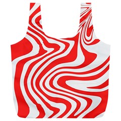 Red White Background Swirl Playful Full Print Recycle Bag (xl) by Cemarart