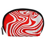 Red White Background Swirl Playful Accessory Pouch (Large) Front