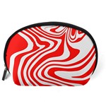 Red White Background Swirl Playful Accessory Pouch (Large) Back