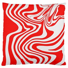 Red White Background Swirl Playful Large Premium Plush Fleece Cushion Case (two Sides)