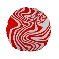 Red White Background Swirl Playful Standard 15  Premium Flano Round Cushions by Cemarart