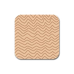 Background Wavy Zig Zag Lines Rubber Square Coaster (4 pack)