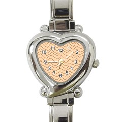 Background Wavy Zig Zag Lines Heart Italian Charm Watch