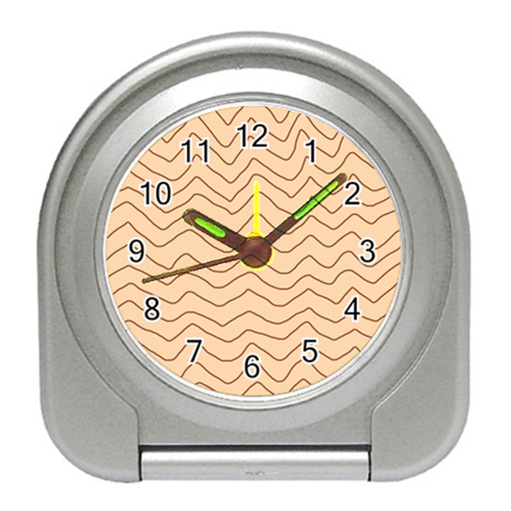 Background Wavy Zig Zag Lines Travel Alarm Clock