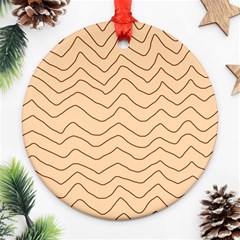 Background Wavy Zig Zag Lines Round Ornament (two Sides) by Cemarart