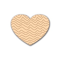 Background Wavy Zig Zag Lines Rubber Coaster (Heart)