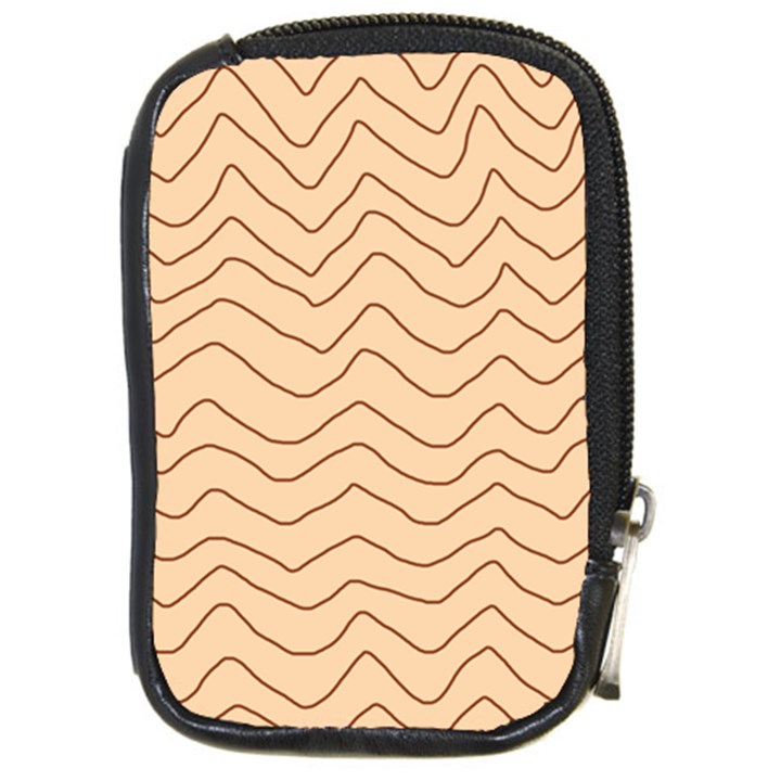 Background Wavy Zig Zag Lines Compact Camera Leather Case