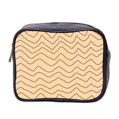 Background Wavy Zig Zag Lines Mini Toiletries Bag (Two Sides)