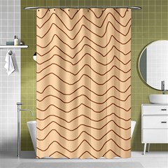 Background Wavy Zig Zag Lines Shower Curtain 48  x 72  (Small) 