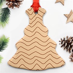 Background Wavy Zig Zag Lines Ornament (christmas Tree)  by Cemarart