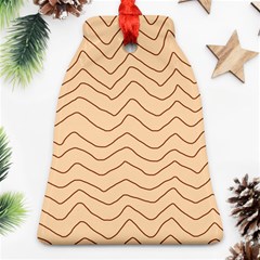 Background Wavy Zig Zag Lines Bell Ornament (two Sides) by Cemarart