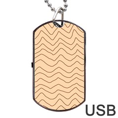 Background Wavy Zig Zag Lines Dog Tag USB Flash (Two Sides)