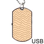 Background Wavy Zig Zag Lines Dog Tag USB Flash (Two Sides) Back