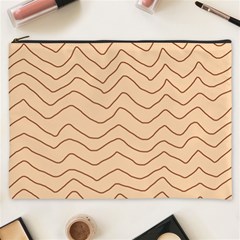 Background Wavy Zig Zag Lines Cosmetic Bag (XXXL)