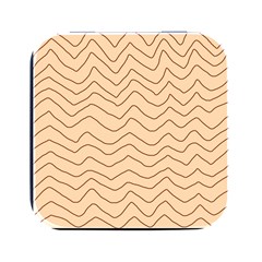 Background Wavy Zig Zag Lines Square Metal Box (black)