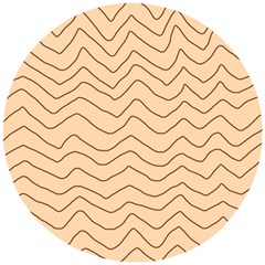 Background Wavy Zig Zag Lines Wooden Puzzle Round by Cemarart