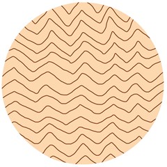 Background Wavy Zig Zag Lines Wooden Bottle Opener (Round)