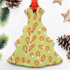 Pattern Leaves Print Background Christmas Tree Ornament (two Sides)