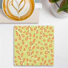 Pattern Leaves Print Background Uv Print Square Tile Coaster  by Cemarart