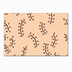 Leaves Plants Dots Pattern Postcards 5  X 7  (pkg Of 10) by Cemarart