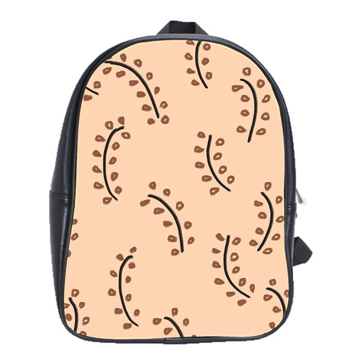 Leaves Plants Dots Pattern School Bag (Large)