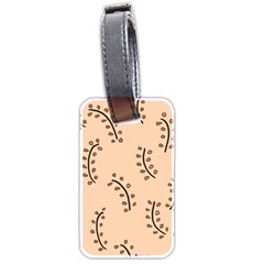 Leaves Plants Dots Pattern Luggage Tag (two Sides) by Cemarart