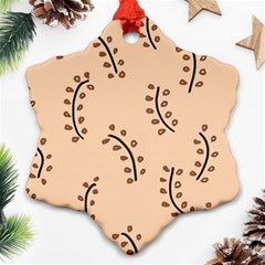 Leaves Plants Dots Pattern Snowflake Ornament (two Sides)