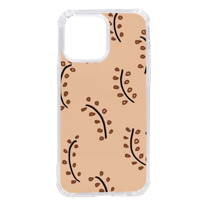 Leaves Plants Dots Pattern iPhone 14 Pro Max TPU UV Print Case