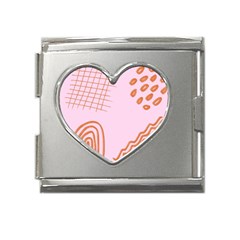 Elements Scribbles Wiggly Lines Retro Vintage Mega Link Heart Italian Charm (18mm) by Cemarart