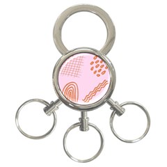 Elements Scribbles Wiggly Lines Retro Vintage 3-ring Key Chain by Cemarart