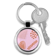 Elements Scribbles Wiggly Lines Retro Vintage Key Chain (round) by Cemarart