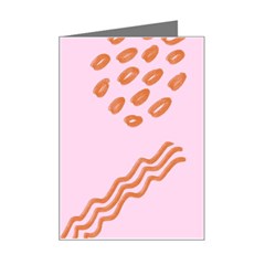 Elements Scribbles Wiggly Lines Retro Vintage Mini Greeting Card by Cemarart