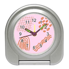 Elements Scribbles Wiggly Lines Retro Vintage Travel Alarm Clock by Cemarart