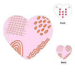 Elements Scribbles Wiggly Lines Retro Vintage Playing Cards Single Design (heart)