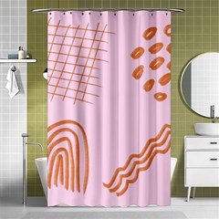 Elements Scribbles Wiggly Lines Retro Vintage Shower Curtain 48  X 72  (small)  by Cemarart