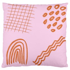 Elements Scribbles Wiggly Lines Retro Vintage Large Cushion Case (one Side) by Cemarart