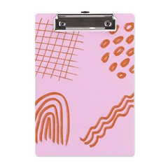 Elements Scribbles Wiggly Lines Retro Vintage A5 Acrylic Clipboard by Cemarart