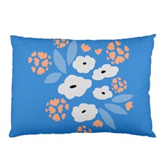 Doodle Flowers Leaves Plant Design Pillow Case by Cemarart