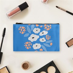 Doodle Flowers Leaves Plant Design Cosmetic Bag (small) by Cemarart