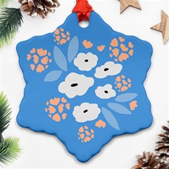 Doodle Flowers Leaves Plant Design Ornament (snowflake) by Cemarart